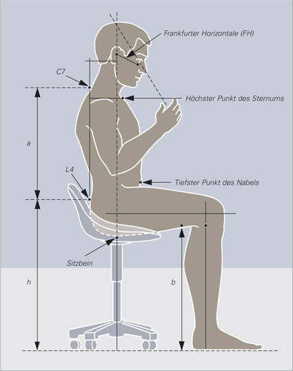 Schema der Sitzposition